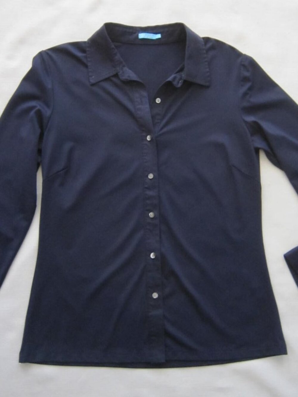 J. McLaughlin Classic Navy Button Down Catalina Cloth, Sz M